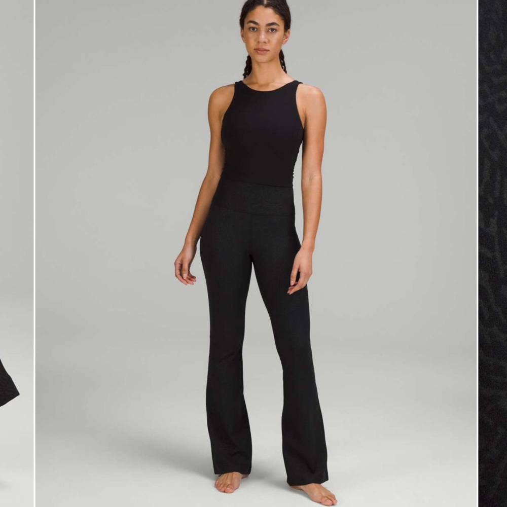597. Lululemon athletica NWT GROOVE SHR flare pant *Nulu Ripple Emboss Black 4